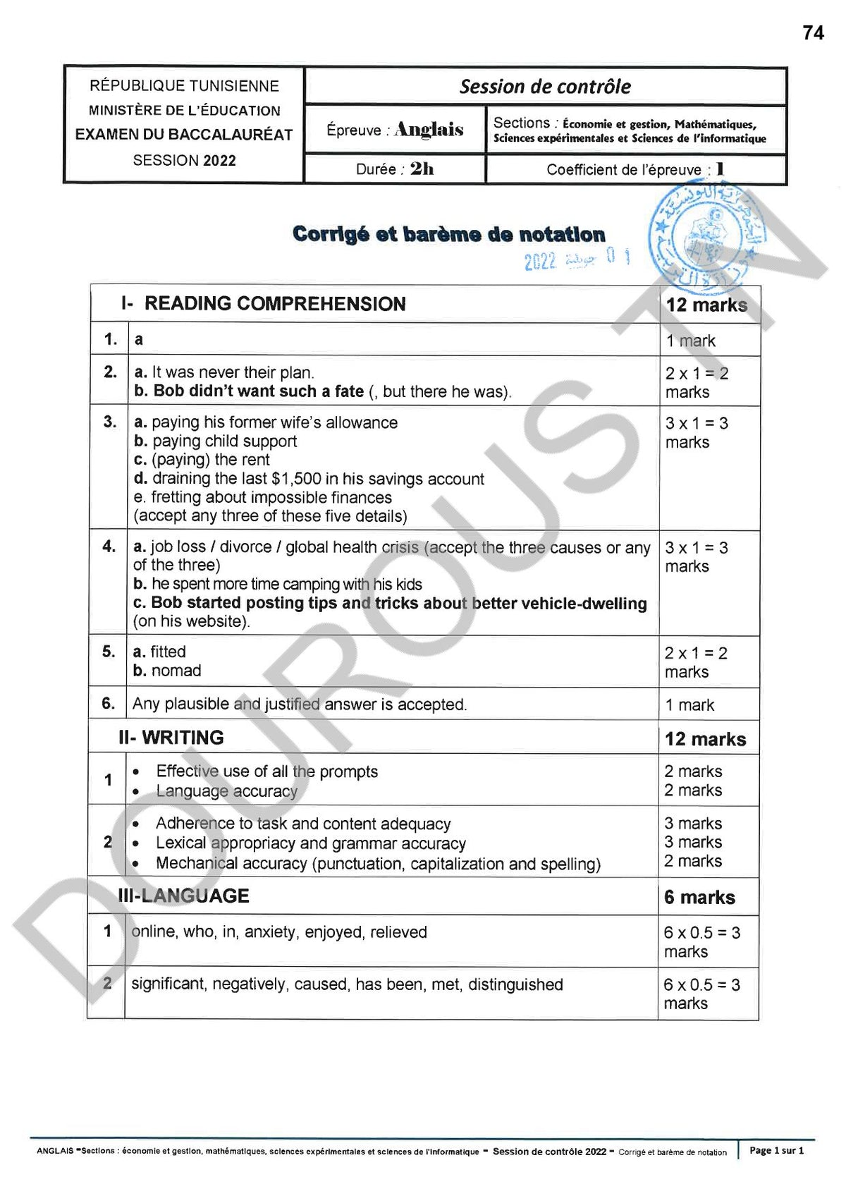 Anglais (BAC sciences - math - techniques - info - éco et gestion)