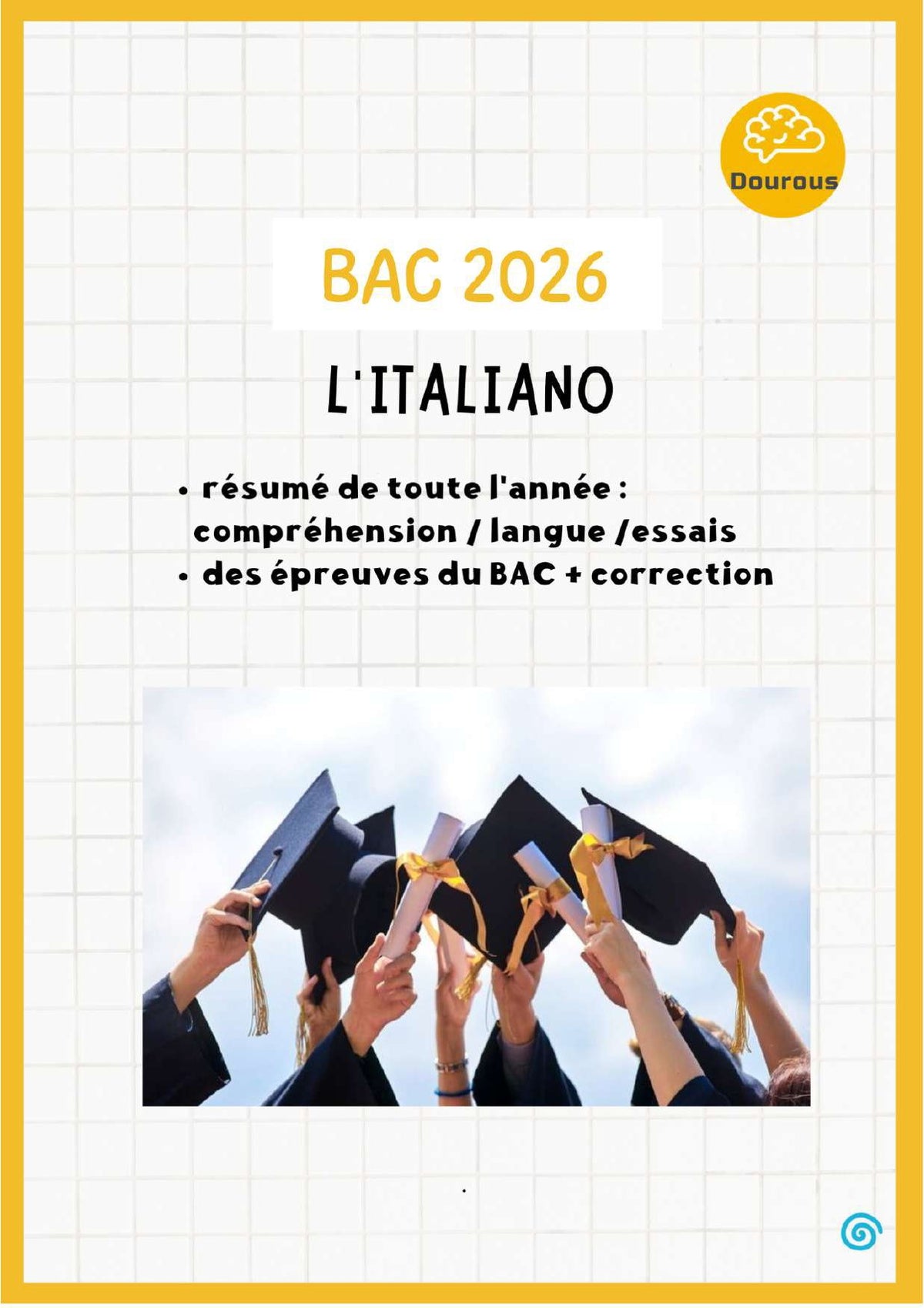 italien résumés, esaais, méthodologie , langue et épreuves BAC corrigées - Toutes les sections (noir)