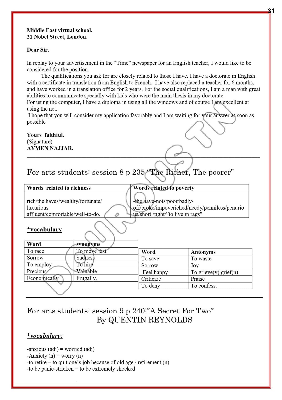 Anglais résumés, langue, méthodologie, essais et applications - BAC Lettres