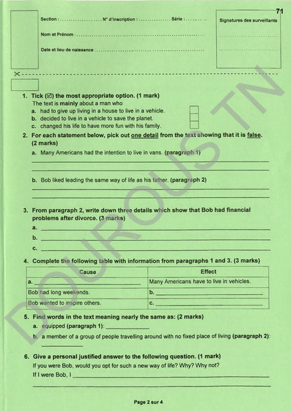 Anglais (BAC sciences - math - techniques - info - éco et gestion)