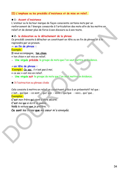 Français résumés, langue, méthodologie et applications - BAC Lettres