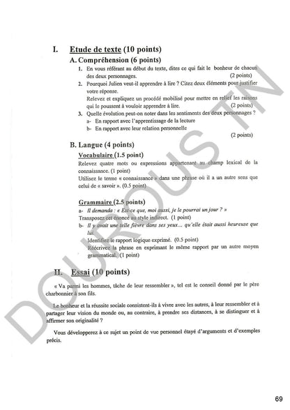 Français résumés, langue, méthodologie et applications - BAC Lettres