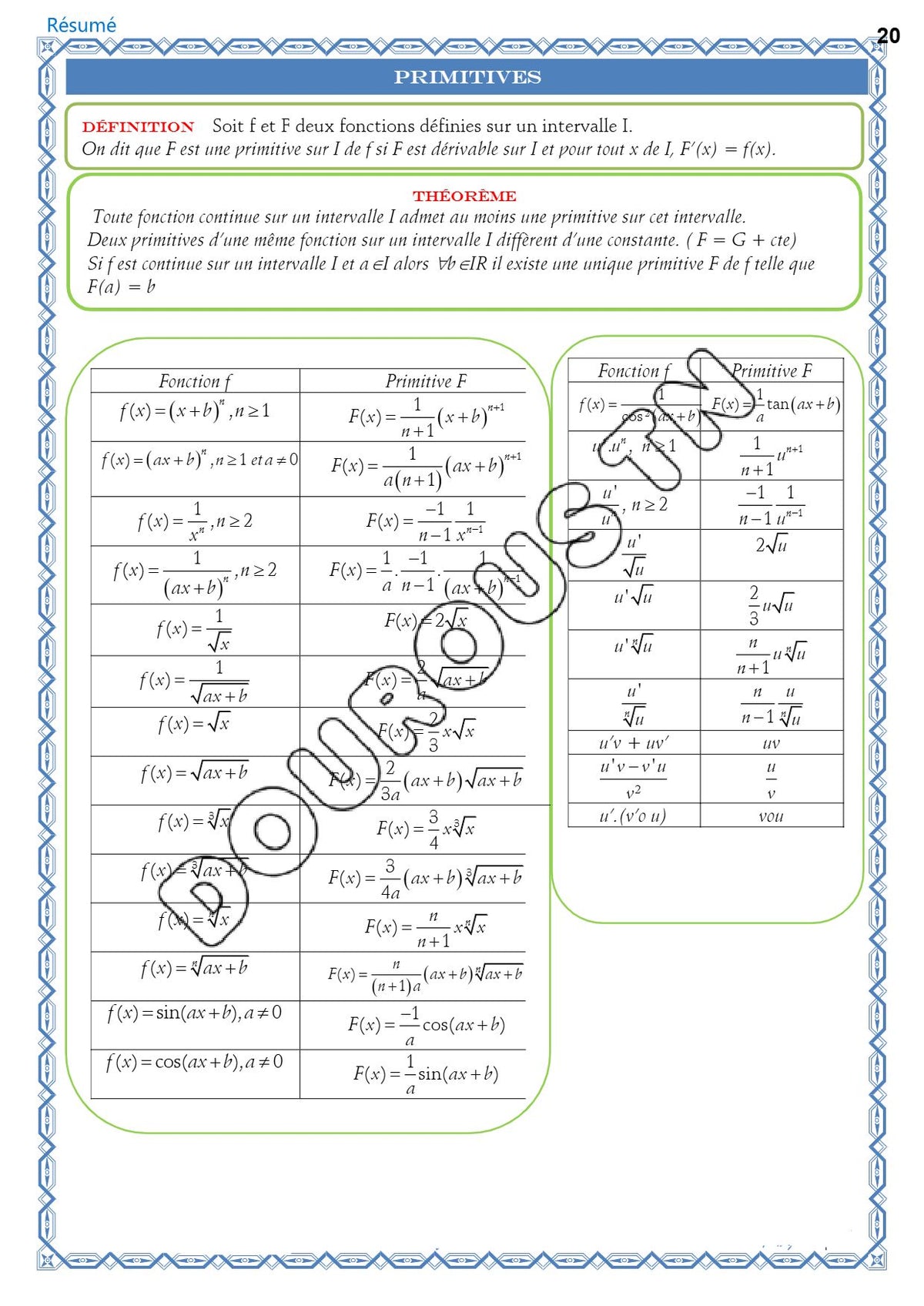 Cours de mathématiques, curriculum vitae et exercices corrigés Tome 2 en couleur - BAC Sciences