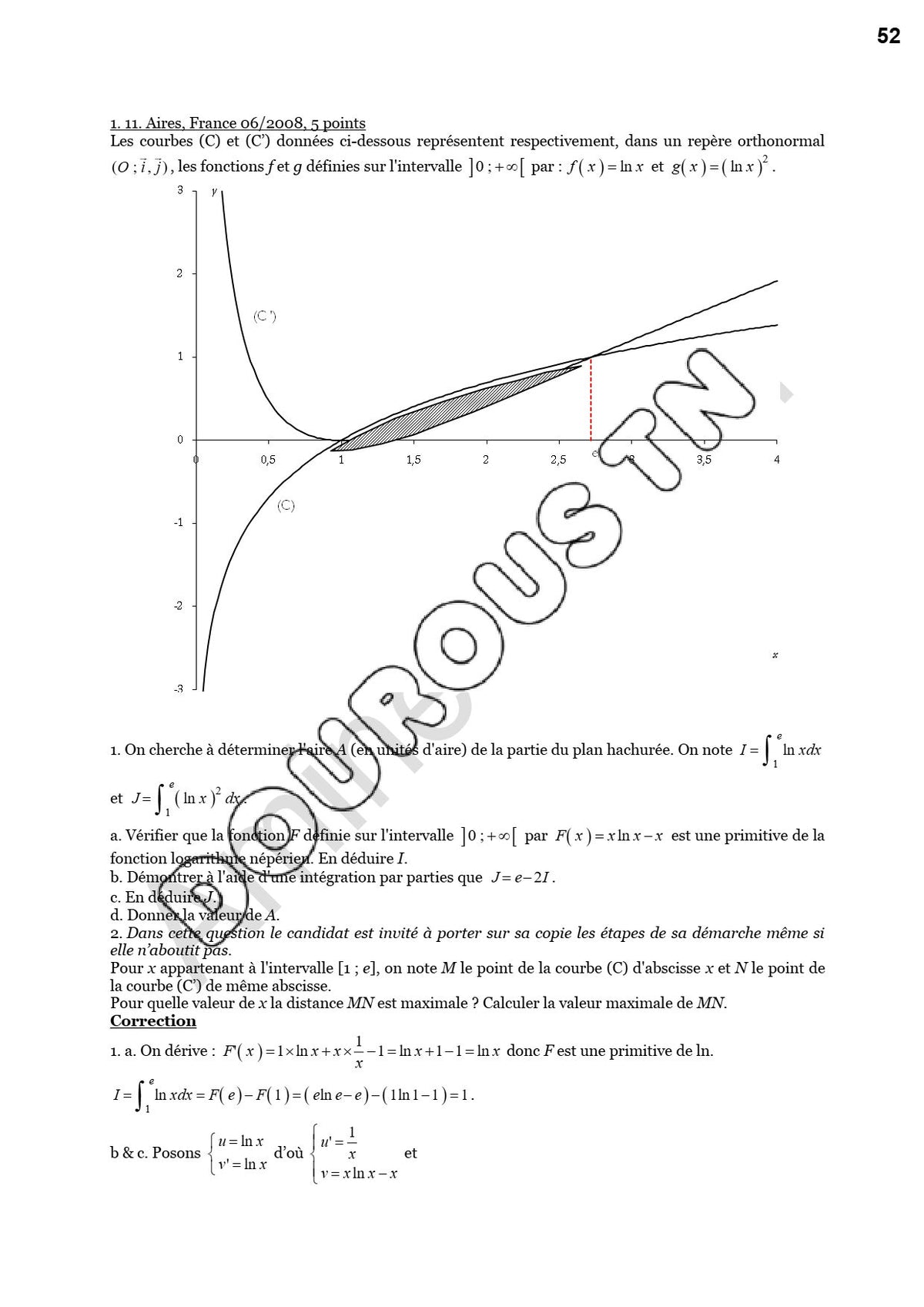 Cours de mathématiques, curriculum vitae et exercices corrigés Tome 2 en couleur - BAC Sciences