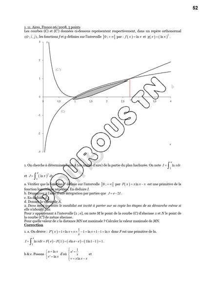 Cours de mathématiques, curriculum vitae et exercices corrigés Tome 2 en couleur - BAC Sciences