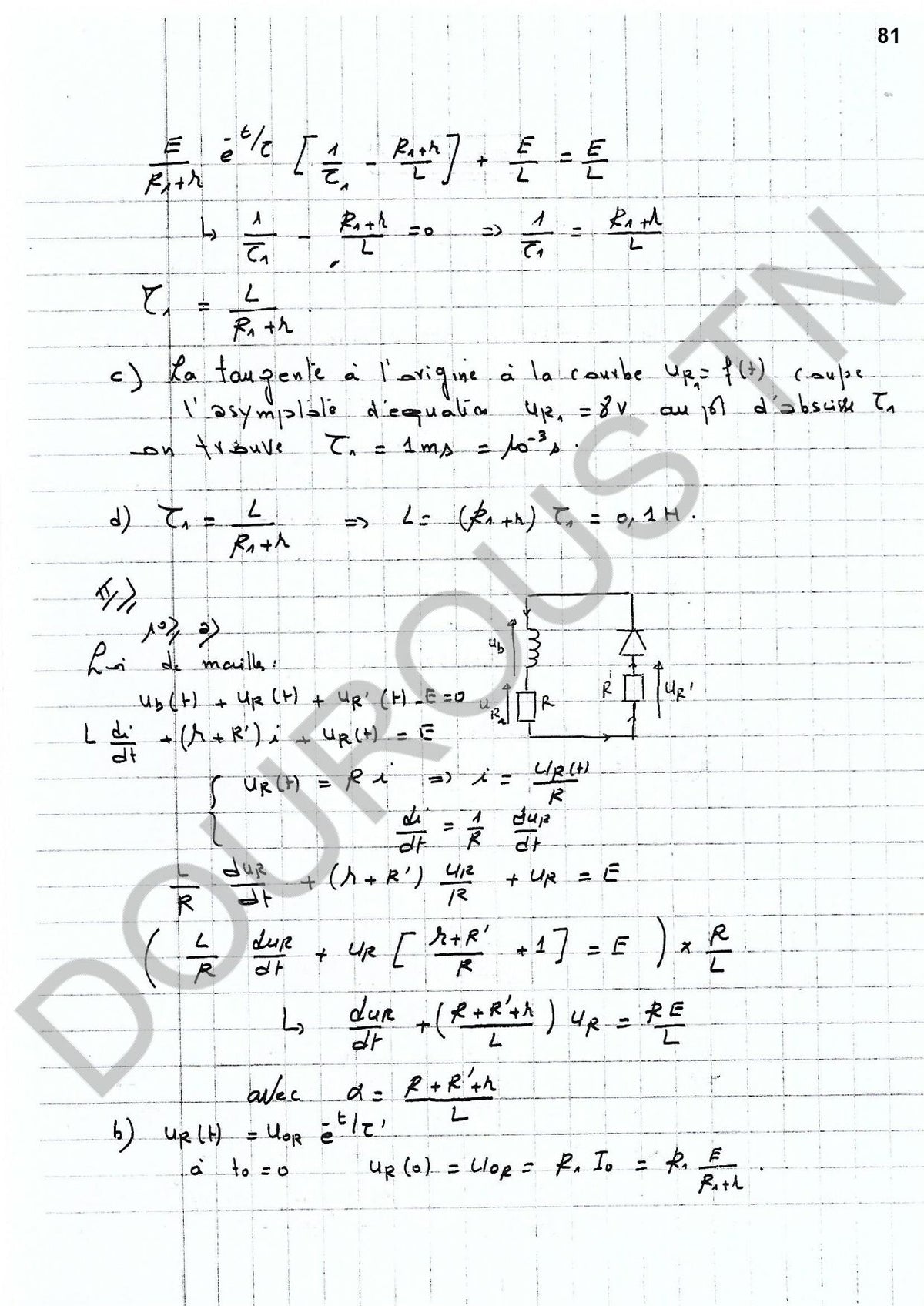 physique - chimie résumés et exercices corrigés Tome 1  - BAC Sciences
